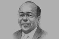 Sketch of  Mo Ibrahim, Founder and Chair, Ibrahim Foundation