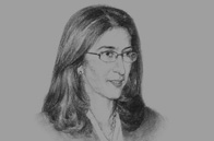 Sketch of Amina Benkhadra, General Director, National Hydrocarbons and Mining Office (ONHYM)