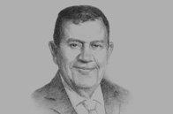 Sketch of Ziad Fariz, Governor, Central Bank of Jordan (CBJ)