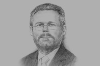 Sketch of Rob Davies, Minister of Trade and Industry
