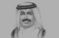 Sketch of Mohamed bin Saleh Al Sada, Minister of Energy and Industry