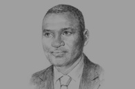 Sketch of Magloire Ngambia, Minister of Investment Promotion, Public Works, Transport, Housing and Tourism 