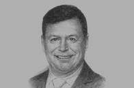 Sketch of  Ross Cormack, CEO, Ooredoo Myanmar 