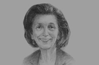 Sketch of  Nicole Bricq, French Minister for Foreign Trade 