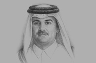 Sketch of Sheikh Tamim bin Hamad Al Thani, Emir of Qatar