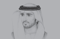 Sketch of <p>Sheikh Hamdan bin Mohammed bin Rashid Al Maktoum, Crown Prince of Dubai and Chairman of the Dubai Executive Council</p>
