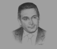 Sketch of Moulay Hafid Elalamy, Minister of Industry, Commerce, Investment and Digital Economy
