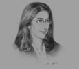 Sketch of Amina Benkhadra, Managing Director, National Hydrocarbons and Mining Office (ONHYM)
