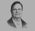 Sketch of Pete Bartlett, CEO, Bahrain Petroleum Company (Bapco)
