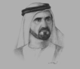 Sketch of Sheikh Mohammed bin Rashid Al Maktoum, Vice-President and Prime Minister of the UAE and Ruler of Dubai
