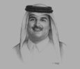 Sketch of Sheikh Tamim bin Hamad Al Thani, Emir of Qatar
