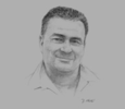 Sketch of David J Alcock, CEO, Mainland Holdings
