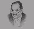 Sketch of Mohammed Laksaci, Governor, Bank of Algeria 

