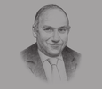 Sketch of Alaa Omar, CEO, General Authority for Investment and Free Zones (GAFI) 
