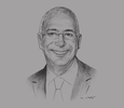 Sketch of Khaled Abu Bakr, Executive Chairman, Taqa Arabia
