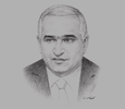 Sketch of Shahin Mustafayev, Azerbaijani Minister of Economy and Industry
