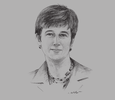 Sketch of Vicky Bowman, Director, Myanmar Centre for Responsible Business (MCRB)
