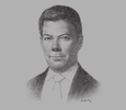 Sketch of President Juan Manuel Santos Calderón
