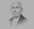 Sketch of Ilyas Moussa Dawaleh, Minister of Economy and Finance
