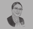 Sketch of Milagros Ong-How, Executive Vice-President, Universal Harvester Incorporated
