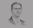 Sketch of Tobias Ellwood, MP and Minister for the Middle East and North Africa, UK Foreign and Commonwealth Office
