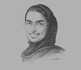 Sketch of Noura Al Kaabi, Chairwoman, Media Zone Authority–Abu Dhabi and twofour54

