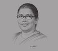 Sketch of Damayanthi Fernando, Director-General, Insurance Board of Sri Lanka (IBSL)
