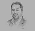 Sketch of Hanif Yusoof, Group CEO, ExpoLanka Holdings
