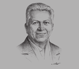 Sketch of Merrill Fernando, Founder and Chairman, Dilmah Tea
