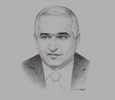 Sketch of Shahin Mustafayev, Azerbaijani Minister of Economy and Industry

