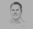 Sketch of Simon Linge, President Director, Bluescope Steel Indonesia
