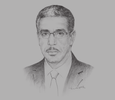 Sketch of Aziz Rabbah, Minister of Equipment, Transport and Logistics

