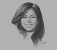 Sketch of Nina Abouna, Director-General, National Investment Promotion Agency (ANPI)
