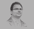 Sketch of Zied Ladhari, Tunisian Minister of Industry
