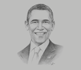 Sketch of Former US President Barack Obama
