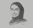 Sketch of Noura Al Kaabi, Chairwoman, Abu Dhabi National Exhibitions Company (ADNEC)
