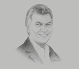 Sketch of Mauricio Macri, President of Argentina
