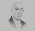 Sketch of Prime Minister Keith Rowley
