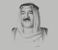 Sketch of Emir Sheikh Sabah Al Ahmed Al Jaber Al Sabah

