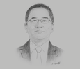 Sketch of James Lau, Managing Director, Rimbunan Hijau (PNG) Group
