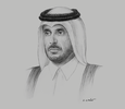 Sketch of Sheikh Abdullah bin Nasser bin Khalifa Al Thani

