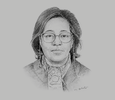 Sketch of Samira Hadj Djilani, President, Réseau Algérien des Femmes d’Affaires (RAFA)
