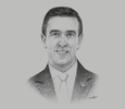Sketch of Ali Haddad, President, Algerian Business Leaders’ Forum (Forum des Chefs d’Entreprises, FCE)
