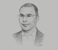 Sketch of Abdelghani Zalene, Minister of Public Works and Transport
