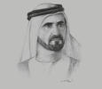 Sketch of Sheikh Mohammed bin Rashid Al Maktoum, Vice-President and Prime Minister of the UAE, and Ruler of Dubai
