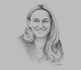 Sketch of Maria Helena Antolin, President, Spanish Association of Automotive Equipment and Component Manufacturers; and Vice-Chair, Grupo Antolin
