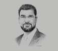 Sketch of Khalid Al Kayed, CEO, Bank Nizwa
