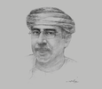 Sketch of Fuad bin Jaafar bin Mohammed Al Sajwani, Minister of Agriculture and Fisheries Wealth
