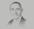 Sketch of Ayman Khattab, President and CEO, General Electric (GE) North-east Africa; and Vice-President, South Gulf and East Africa, Baker Hughes GE
