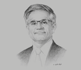 Sketch of Mahmood H Alkooheji, CEO, Mumtalakat
